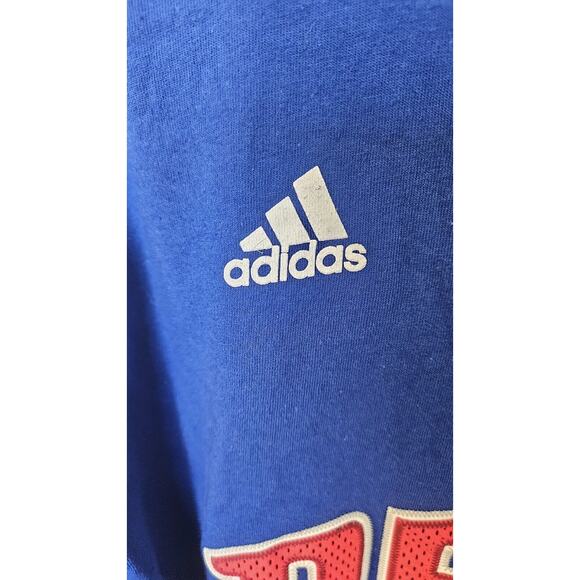 Adidas Detroit Pistons Reggie Jackson #1 NBA Blue Rubberized Graphic Tee XXL 2XL - Picture 6 of 7